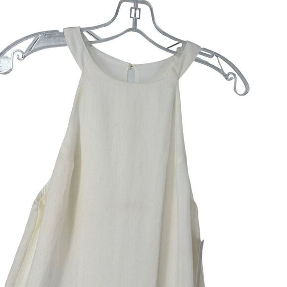 Les Soeurs Dress White Mini Size S Fringe Hem Halter Neck Beach Bohemian Classic - Picture 3 of 8